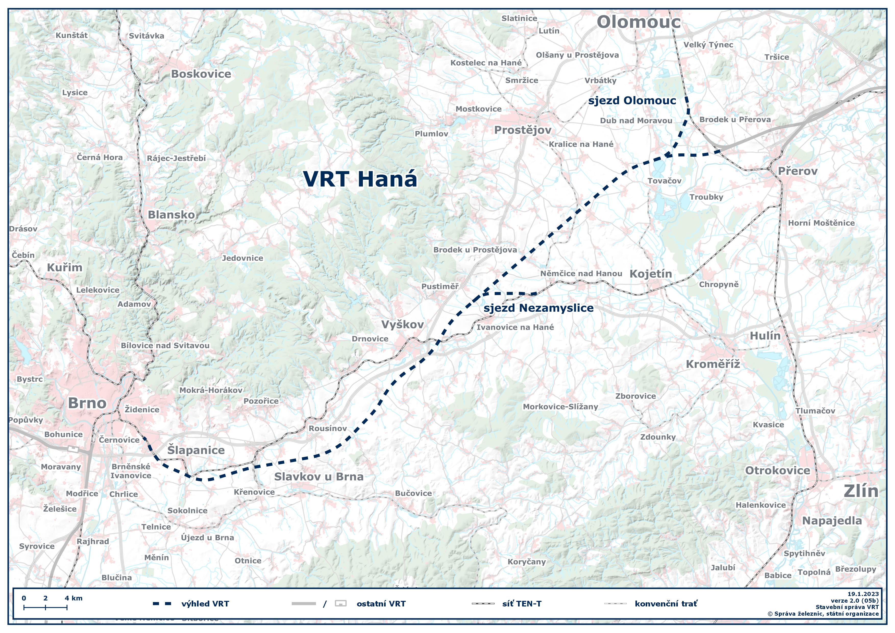 mapa VRT Haná