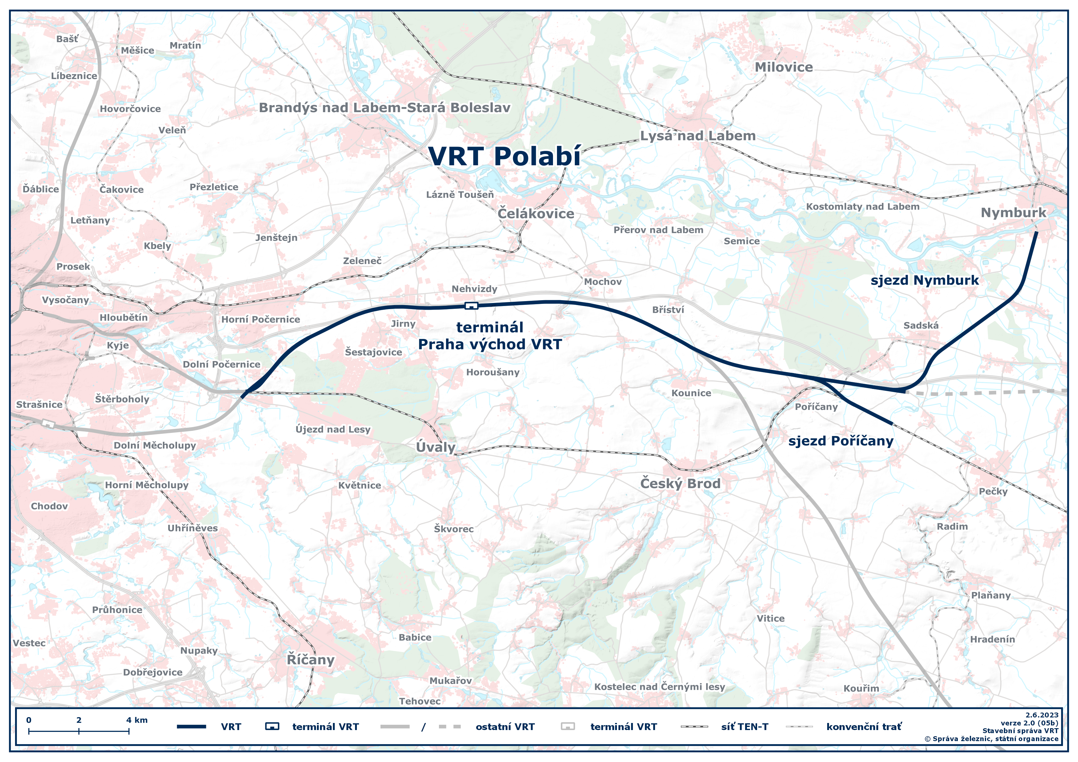 Mapa VRT Polabí